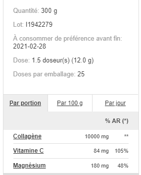 Collagène + magnésium fruits rouges - 300g - Prozis