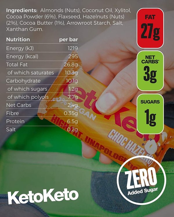 Barre cétogène vegan et sans gluten - KetoKeto