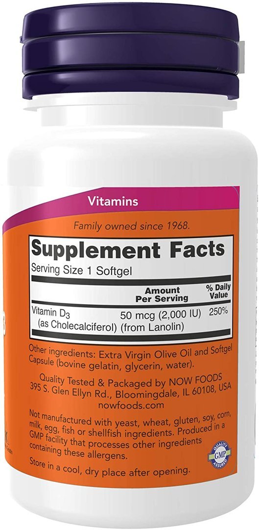 Vitamine D3 - 30 Softgels - Now Foods