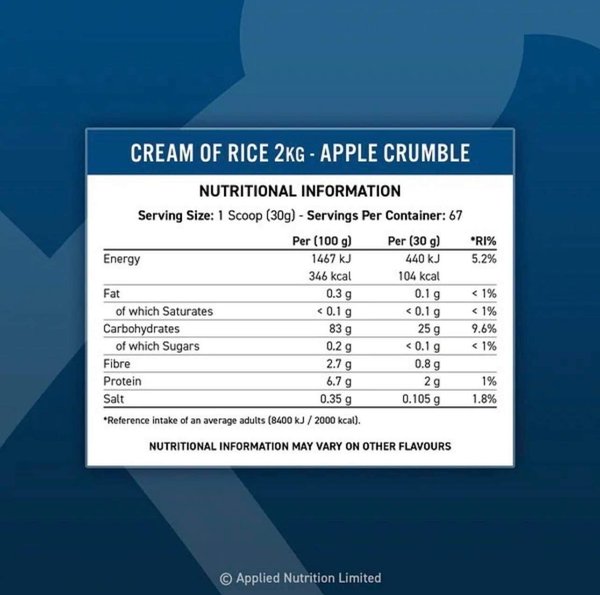 Crème de Riz 2000g - Applied Nutrition
