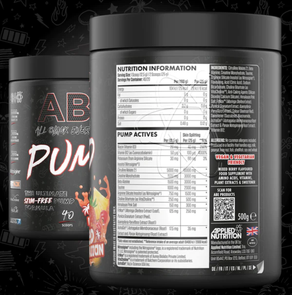 Pré workout ABE PUMP 500g - Applied nutrition