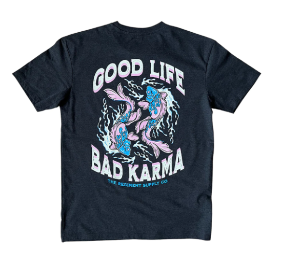 T-shirt Oversize "Good Life Bad Karma" - Barbell Régiment